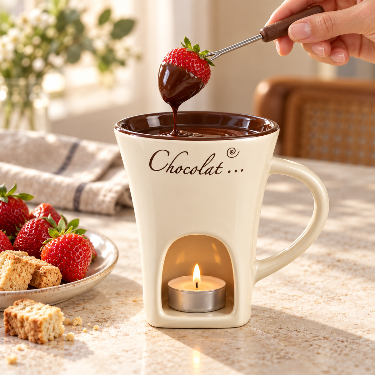 Fonduli™ Mini Fondue Mug Set – Cozy Nights, Chocolate & Cheese