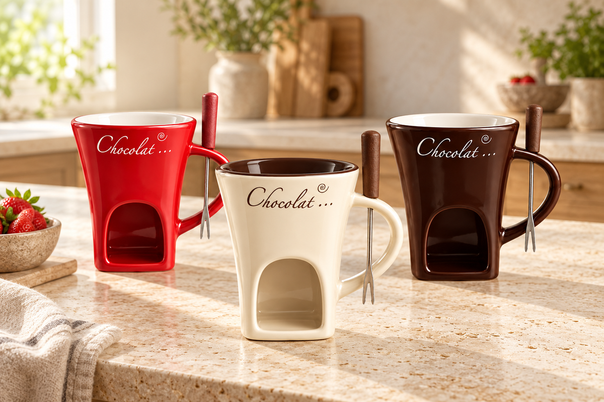 Fonduli™ Mini Fondue Mug Set – Cozy Nights, Chocolate & Cheese